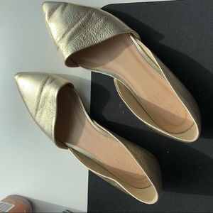 J crew gold leather sandal flat